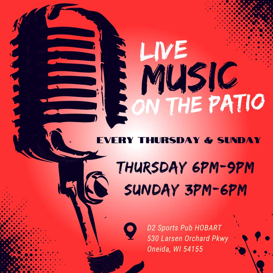 Live Music at D2 in Hobart Wisconsin on Thursdays and Sundays