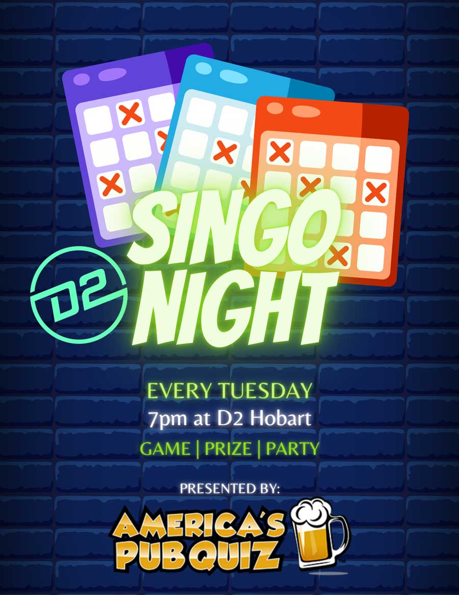 Singo every Thursday at D2 in Hobart, Wisconsin.